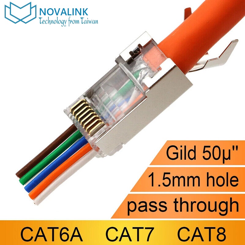 Hạt mạng cat6A, cat7, cat8 FTP Xuyên thấu Novalink CC-01-00195 cao cấp